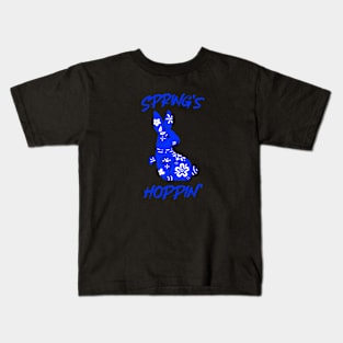 Spring Hoppin Blue Design Kids T-Shirt